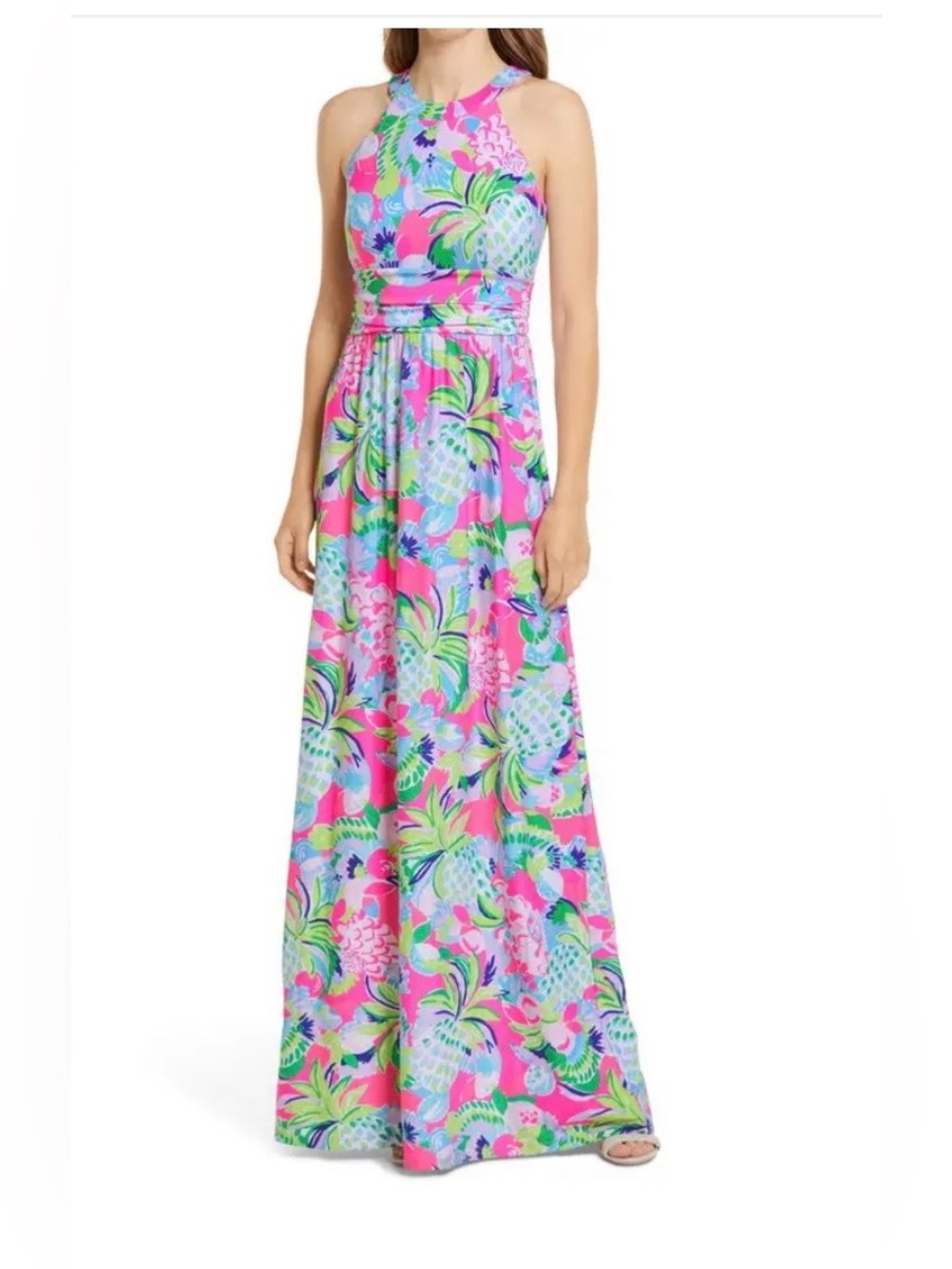 Lilly Pulitzer Tallula Maxi Dress – “Raise the Bar” Pineapple Print Size XL